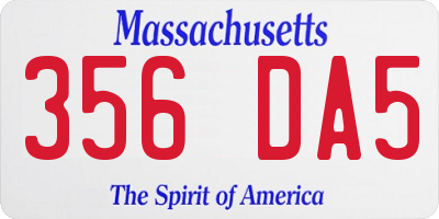 MA license plate 356DA5