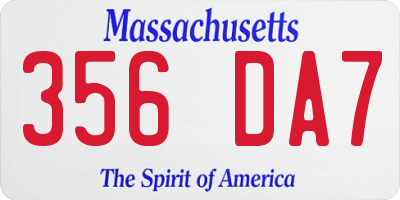 MA license plate 356DA7