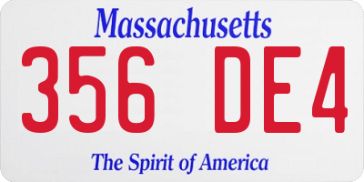 MA license plate 356DE4