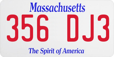 MA license plate 356DJ3