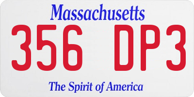 MA license plate 356DP3