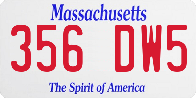 MA license plate 356DW5