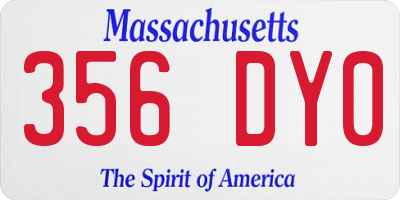 MA license plate 356DY0