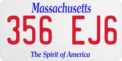MA license plate 356EJ6