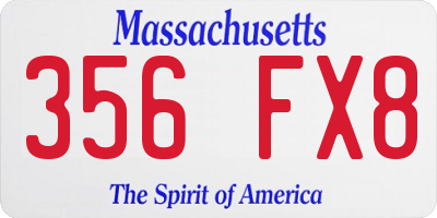 MA license plate 356FX8