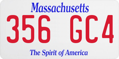 MA license plate 356GC4