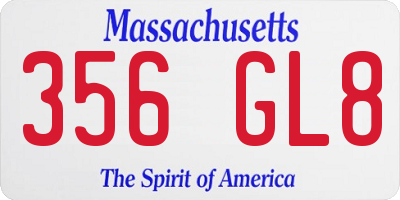 MA license plate 356GL8