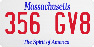 MA license plate 356GV8