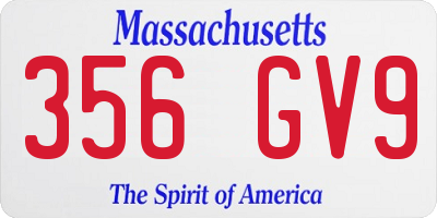 MA license plate 356GV9