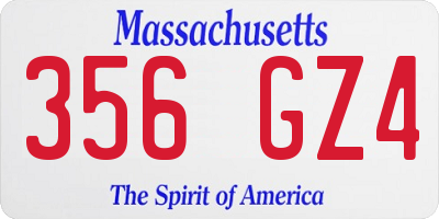 MA license plate 356GZ4