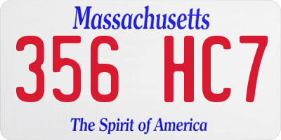 MA license plate 356HC7