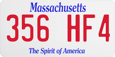 MA license plate 356HF4
