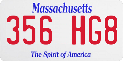 MA license plate 356HG8