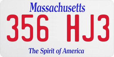 MA license plate 356HJ3