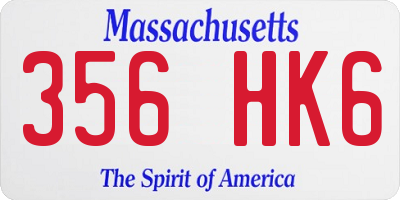 MA license plate 356HK6