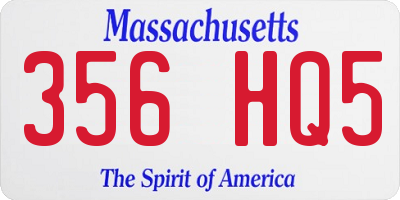 MA license plate 356HQ5