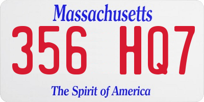 MA license plate 356HQ7