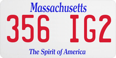 MA license plate 356IG2