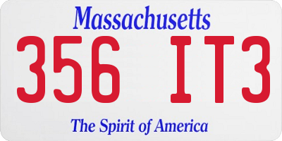 MA license plate 356IT3