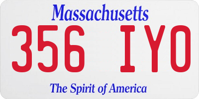 MA license plate 356IY0