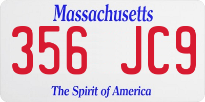 MA license plate 356JC9