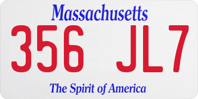 MA license plate 356JL7