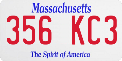 MA license plate 356KC3