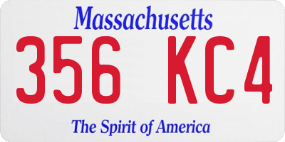 MA license plate 356KC4