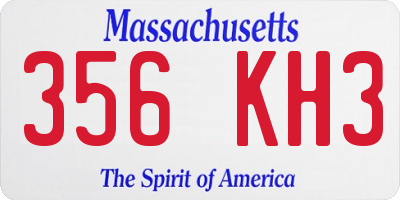 MA license plate 356KH3