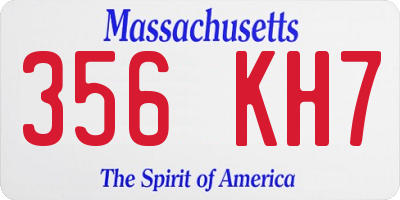 MA license plate 356KH7