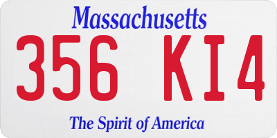 MA license plate 356KI4