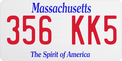 MA license plate 356KK5