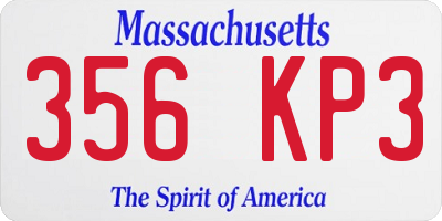 MA license plate 356KP3