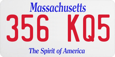 MA license plate 356KQ5