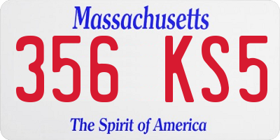 MA license plate 356KS5