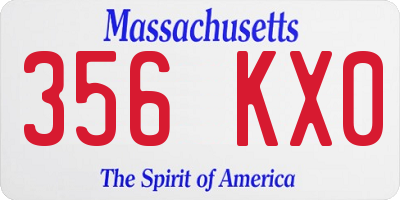 MA license plate 356KX0