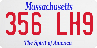 MA license plate 356LH9