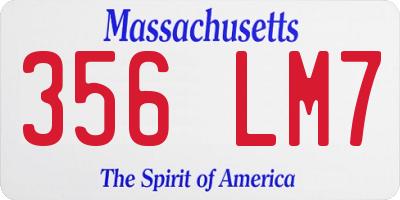 MA license plate 356LM7
