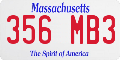 MA license plate 356MB3