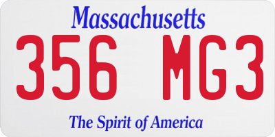 MA license plate 356MG3
