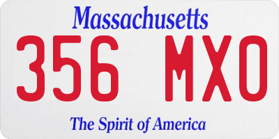MA license plate 356MX0