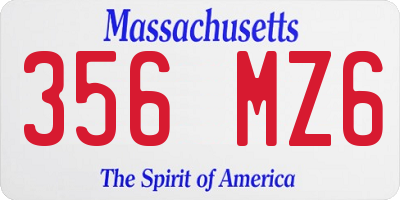 MA license plate 356MZ6