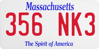 MA license plate 356NK3