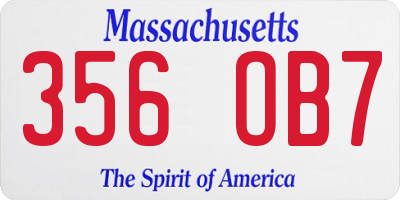 MA license plate 356OB7