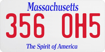 MA license plate 356OH5