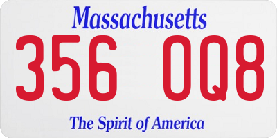 MA license plate 356OQ8