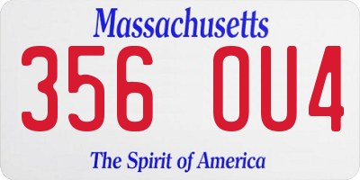 MA license plate 356OU4