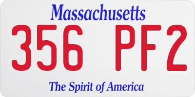 MA license plate 356PF2