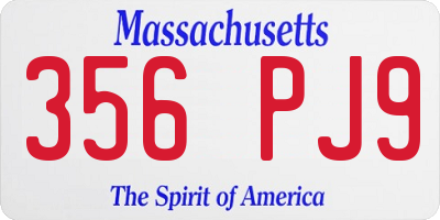 MA license plate 356PJ9