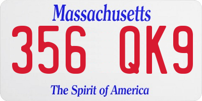 MA license plate 356QK9